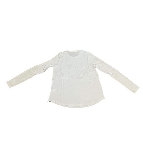 NWT Figs White Awesome Human Long Sleeve Crew Underscrub S - Picture 2 of 5